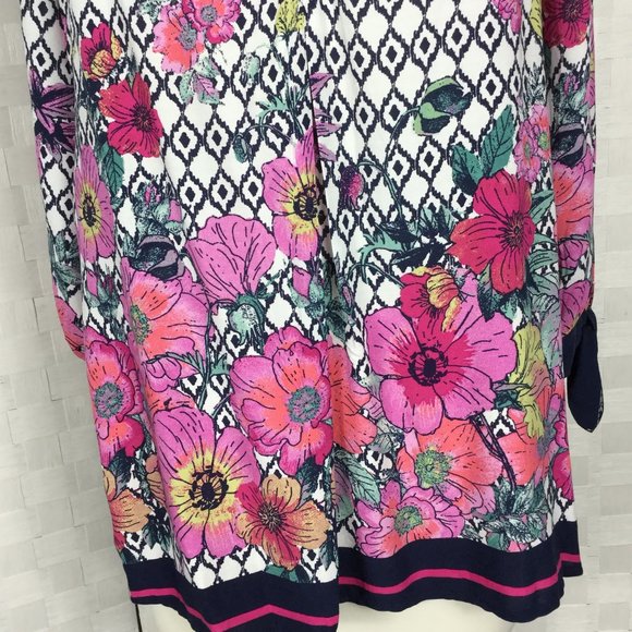 Anthropologie Fig & Flower Pink/Blue Top, Size PL - Picture 4 of 6